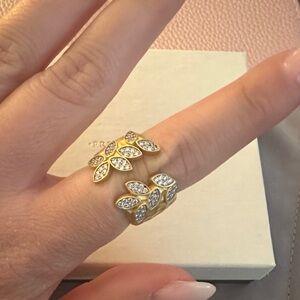 FREIDA ROTHMAN CITY PETALS HAMMERED WIDE CUFF RING SIZE 9